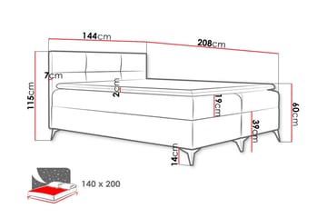 Leckersbo Komplett Sängpaket Kontinentalsäng med förvaring 140x200 cm - Svart - Products - Möbler - Säng - Komplett sängpaket
