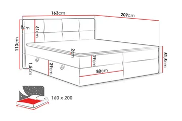 Leckersbo Komplett Sängpaket Kontinentalsäng med förvaring 160x200 cm - Ljusgrå - Products - Möbler - Säng - Komplett sängpaket