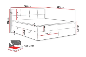 Leckersbo Komplett Sängpaket Kontinentalsäng med förvaring 180x200 cm - Beige - Products - Möbler - Säng - Komplett sängpaket