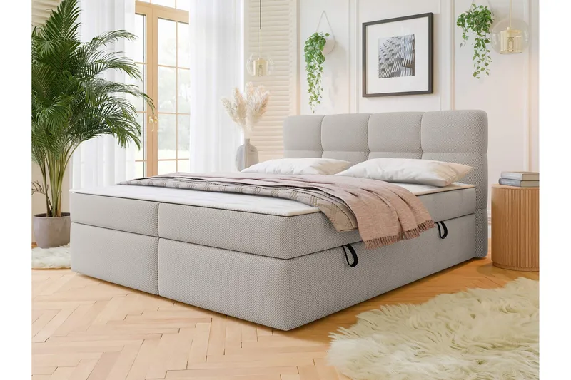 Leckersbo Komplett Sängpaket Kontinentalsäng med förvaring 180x200 cm - Beige - Products - Möbler - Säng - Komplett sängpaket