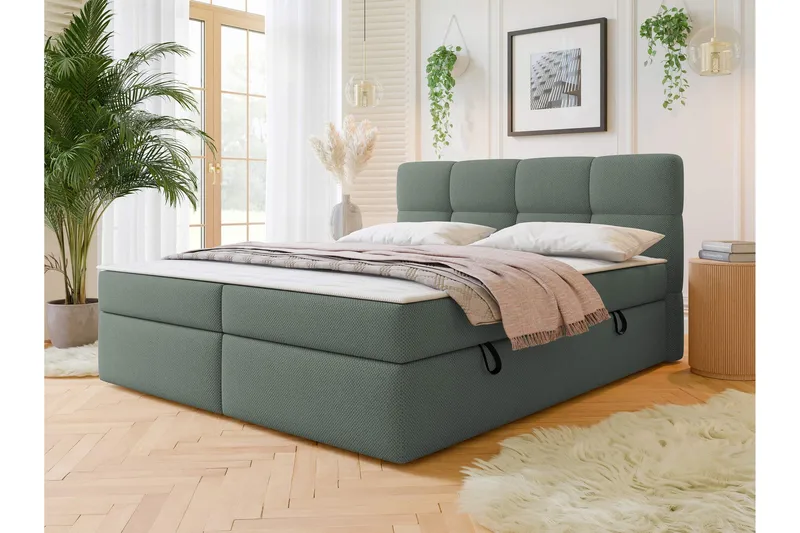 Leckersbo Komplett Sängpaket Kontinentalsäng med förvaring 180x200 cm - Grön - Products - Möbler - Säng - Komplett sängpaket
