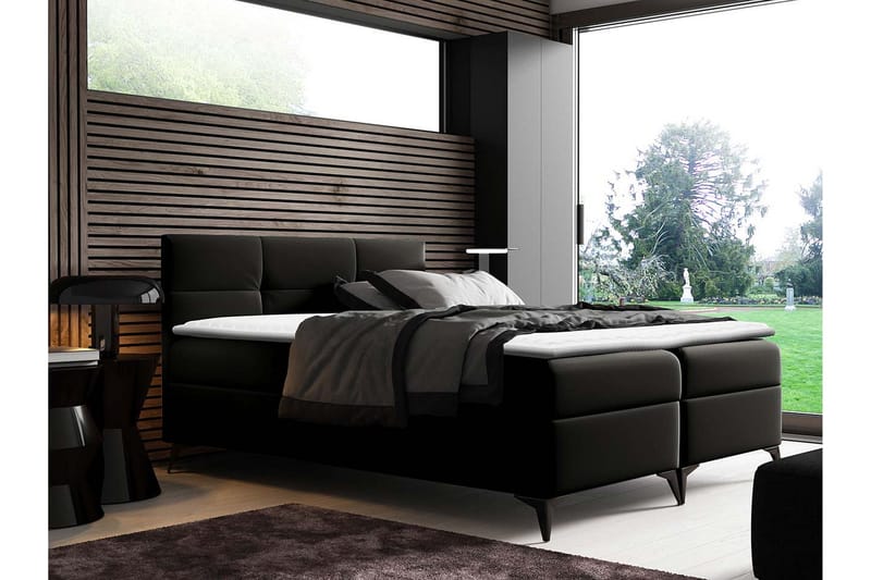 Leckersbo Komplett Sängpaket Kontinentalsäng med förvaring 200x200 cm - Svart - Products - Möbler - Säng - Komplett sängpaket