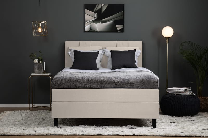 Lucky Komplett Sängpaket 120x200 Latex Slät Sänggavel - Beige - Products - Möbler - Säng - Enkelsäng
