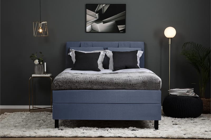 Lucky Komplett Sängpaket 120x200 Latex Slät Sänggavel  Mö - Mörkblå - Products - Möbler - Säng - Enkelsäng