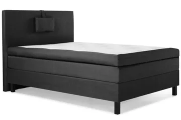 Lucky Komplett Sängpaket 120x200 Latex Slät Sänggavel  Na - Nackkudde Liten Svart/Grå - Products - Möbler - Säng - Enkelsäng