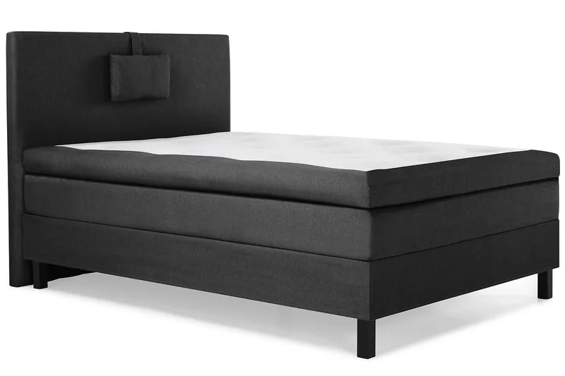 Lucky Komplett Sängpaket 120x200 Latex Slät Sänggavel  Na - Nackkudde Liten Svart/Grå - Products - Möbler - Säng - Enkelsäng