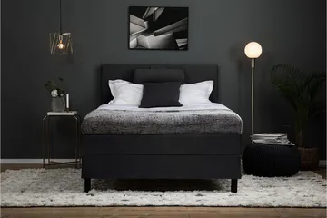 Lucky Komplett Sängpaket 120x200 Latex Slät Sänggavel  Na - Nackkudde Liten Svart/Grå - Products - Möbler - Säng - Enkelsäng