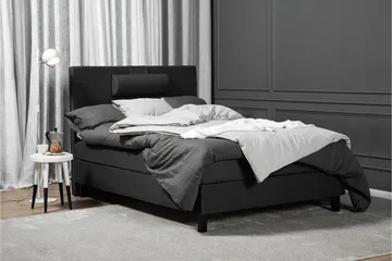 Lucky Komplett Sängpaket 120x200 Latex Slät Sänggavel  Na - Nackkudde Stor Svart/Grå - Products - Möbler - Säng - Enkelsäng