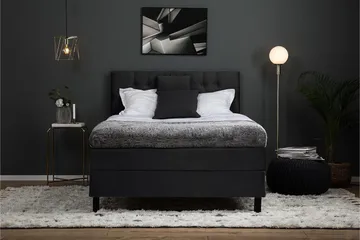 Lucky Komplett Sängpaket 120x200 Memory Diamant Sänggavel - Nackkudde Liten Svart/Grå - Products - Möbler - Säng - Enkelsäng