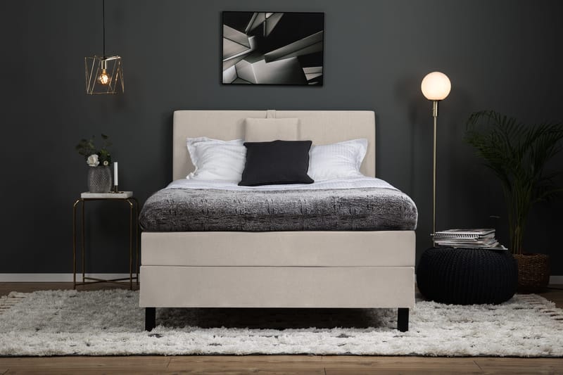 Lucky Komplett Sängpaket 120x200 Memory Slät Sänggavel  N - Nackkudde Liten Beige - Products - Möbler - Säng - Enkelsäng