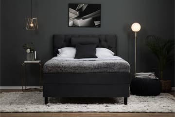 Lucky Komplett Sängpaket 120x200 Skum Diamant - Nackkudde Stor Svart/Grå - Products - Möbler - Säng - Enkelsäng