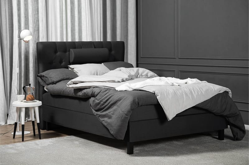 Lucky Komplett Sängpaket 120x200 Skum Diamant - Nackkudde Stor Svart/Grå - Products - Möbler - Säng - Enkelsäng