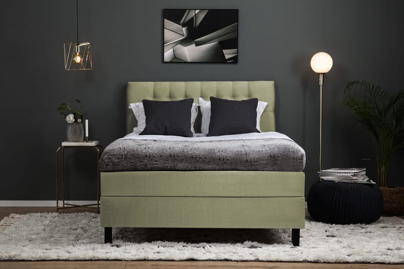 Lucky Komplett Sängpaket 120x200 Skum Diamant Sänggavel - Grön - Products - Möbler - Säng - Enkelsäng