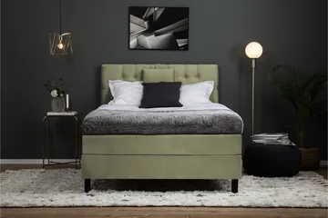 Lucky Komplett Sängpaket 120x200 Skum Diamant Sänggavel - Nackkudde Liten Grön - Products - Möbler - Säng - Enkelsäng