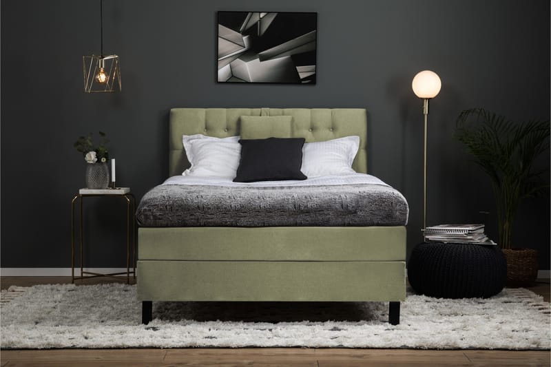 Lucky Komplett Sängpaket 120x200 Skum Diamant Sänggavel - Nackkudde Liten Grön - Products - Möbler - Säng - Enkelsäng