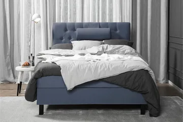 Lucky Komplett Sängpaket 120x200 Skum Diamant Sänggavel - Nackkudde Stor Mörkblå - Products - Möbler - Säng - Enkelsäng