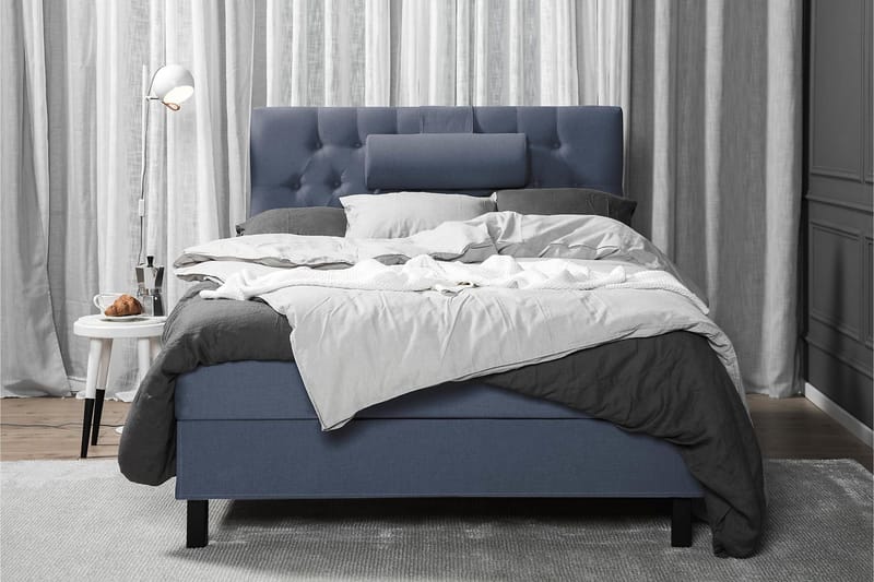 Lucky Komplett Sängpaket 120x200 Skum Diamant Sänggavel - Nackkudde Stor Mörkblå - Products - Möbler - Säng - Enkelsäng
