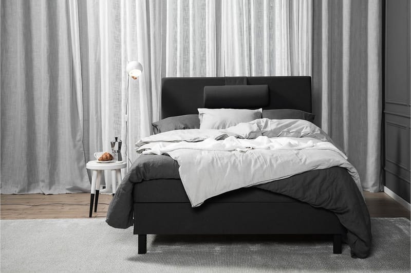 Lucky Komplett Sängpaket 120x200 Skum Slät - Nackkudde Liten Svart/Grå - Products - Möbler - Säng - Enkelsäng