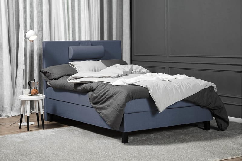 Lucky Komplett Sängpaket 120x200 Skum Slät Sänggavel - Nackkudde Stor Mörkblå - Products - Möbler - Säng - Enkelsäng
