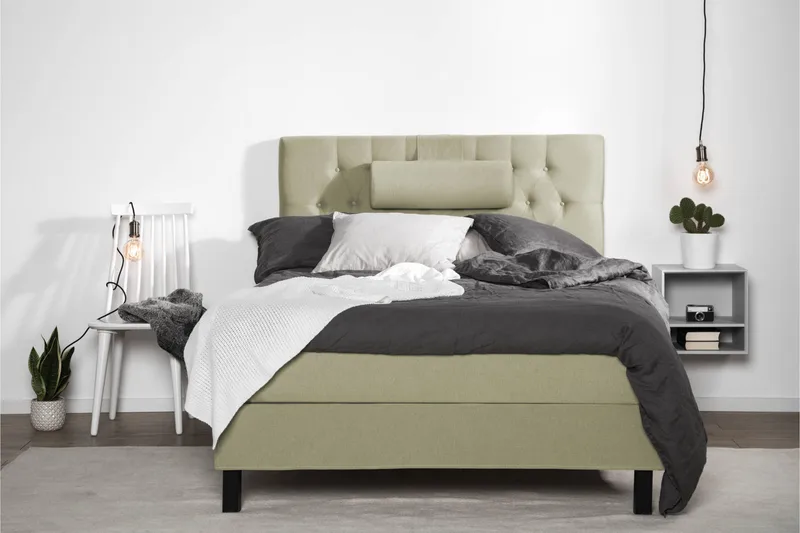 Lucky Komplett Sängpaket 120x200 Polyeter Diamant Sänggavel - Nackkudde Stor Grön - Products - Möbler - Säng - Enkelsäng