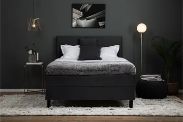 Lucky Komplett Sängpaket 120x200 Polyeter Slät - Nackkudde Liten Svart/Grå - Products - Möbler - Säng - Enkelsäng