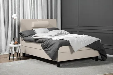 Lucky Komplett Sängpaket 120x200 Polyeter Slät Sänggavel - Nackkudde Stor Beige - Products - Möbler - Säng - Enkelsäng