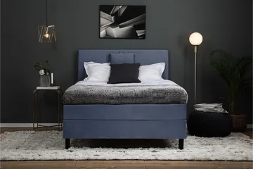 Lucky Komplett Sängpaket 120x200 Polyeter Slät Sänggavel - Nackkudde Liten Mörkblå - Products - Möbler - Säng - Enkelsäng