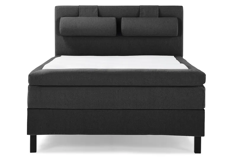 Lucky Komplett Sängpaket 140x200 Latex Slät Sänggavel  Na - Nackkudde Stor Svart/Grå - Products - Möbler - Säng - Kontinentalsäng