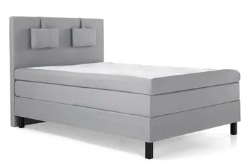 Lucky Komplett Sängpaket 140x200 Latex Slät Sänggavel - Nackkudde Liten Mellangrå - Products - Möbler - Säng - Kontinentalsäng