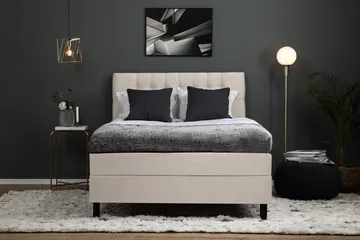 Lucky Komplett Sängpaket 140x200 Memory Diamant Sänggavel - Beige - Products - Möbler - Säng - Kontinentalsäng