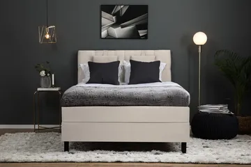 Lucky Komplett Sängpaket 140x200 Memory Diamant Sänggavel - Nackkudde Liten Beige - Products - Möbler - Säng - Kontinentalsäng