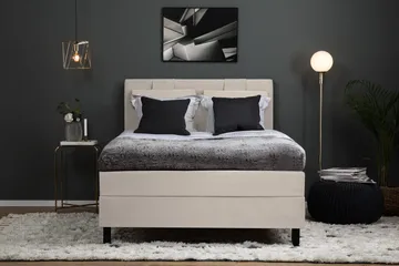 Lucky Komplett Sängpaket 140x200 Memory Slät Sänggavel - Beige - Products - Möbler - Säng - Kontinentalsäng
