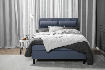 Lucky Komplett Sängpaket 140x200 Memory Slät Sänggavel  N - Nackkudde Stor Mörkblå - Products - Möbler - Säng - Kontinentalsäng