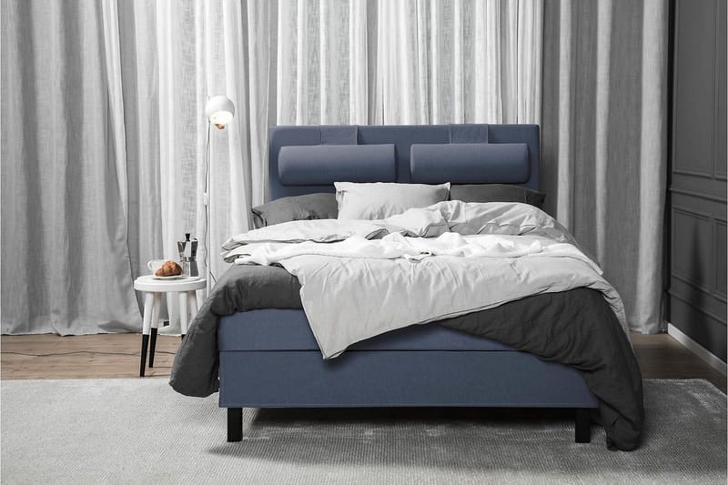 Lucky Komplett Sängpaket 140x200 Memory Slät Sänggavel  N - Nackkudde Stor Mörkblå - Products - Möbler - Säng - Kontinentalsäng