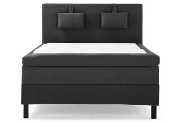 Lucky Komplett Sängpaket 140x200 Memory Slät Sänggavel - Nackkudde Liten Svart/Grå - Products - Möbler - Säng - Kontinentalsäng