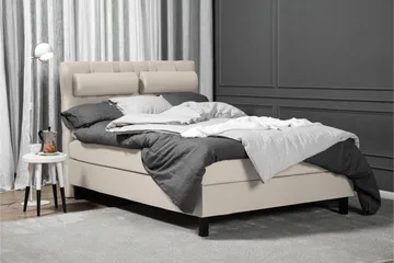 Lucky Komplett Sängpaket 140x200 Skum Diamant Sänggavel - Beige - Products - Möbler - Säng - Kontinentalsäng