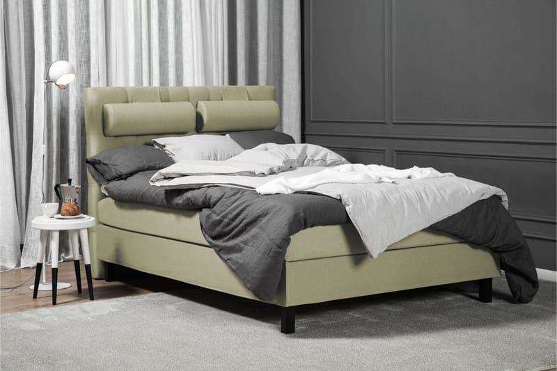 Lucky Komplett Sängpaket 140x200 Skum Diamant Sänggavel - Grön - Products - Möbler - Säng - Kontinentalsäng