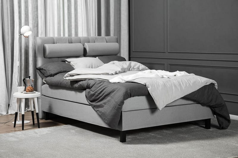 Lucky Komplett Sängpaket 140x200 Skum Diamant Sänggavel - Mellangrå - Products - Möbler - Säng - Kontinentalsäng