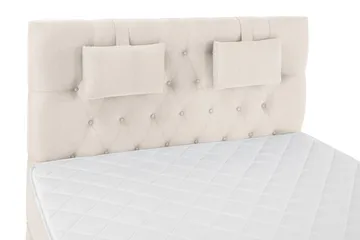 Lucky Komplett Sängpaket 140x200 Skum Diamant Sänggavel - Nackkudde Liten Beige - Products - Möbler - Säng - Kontinentalsäng