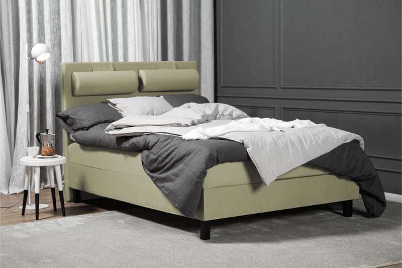 Lucky Komplett Sängpaket 140x200 Skum Slät Sänggavel - Grön - Products - Möbler - Säng - Kontinentalsäng