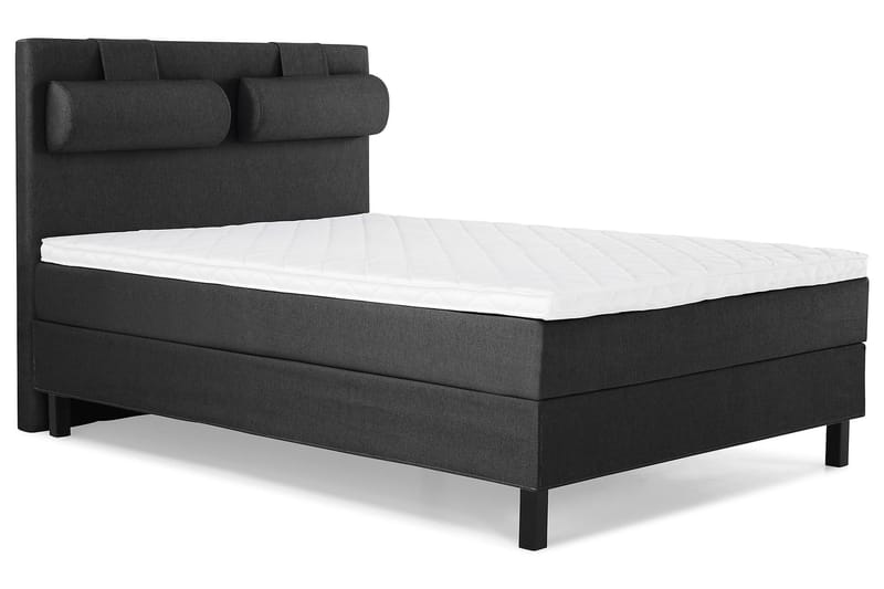 Lucky Komplett Sängpaket 140x200 Skum Slät Sänggavel  Nac - Nackkudde Stor Svart/Grå - Products - Möbler - Säng - Kontinentalsäng
