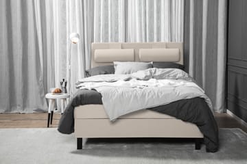 Lucky Komplett Sängpaket 140x200 Skum Slät Sänggavel - Nackkudde Stor Beige - Products - Möbler - Säng - Kontinentalsäng