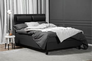 Lucky Komplett Sängpaket 140x200 Skum Slät Sänggavel - Svart/Grå - Products - Möbler - Säng - Kontinentalsäng
