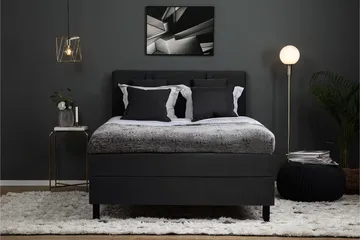 Lucky Komplett Sängpaket 140x200 Polyeter Slät - Nackkudde Liten Svart/Grå - Products - Möbler - Säng - Kontinentalsäng