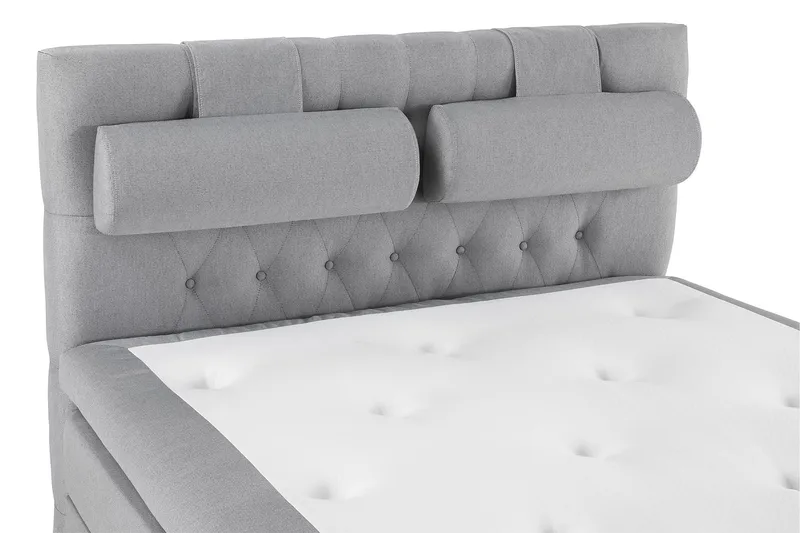 Lucky Komplett Sängpaket 140x200 Polyeter Diamant Sänggavel - Nackkudde Stor Mellangrå - Products - Möbler - Säng - Kontinentalsäng