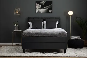 Lucky Komplett Sängpaket 140x200 Polyeter Diamant Sänggavel - Nackkudde Stor Svart/Grå - Products - Möbler - Säng - Kontinentalsäng