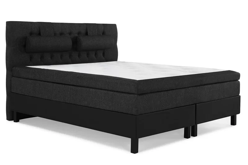 Lucky Komplett Sängpaket 160x200 Latex Diamant - Nackkudde Stor Svart/Grå/PU - Products - Möbler - Säng - Kontinentalsäng
