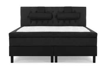 Lucky Komplett Sängpaket 160x200 Latex Diamant - Nackkudde Stor Svart/Grå/PU - Products - Möbler - Säng - Kontinentalsäng