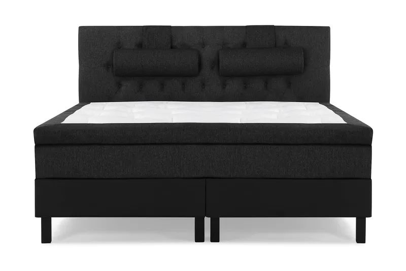 Lucky Komplett Sängpaket 160x200 Latex Diamant - Nackkudde Stor Svart/Gr å/PU - Products - Möbler - Säng - Kontinentalsäng