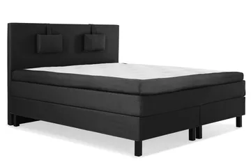 Lucky Komplett Sängpaket 160x200 Latex Slät - Nackkudde Liten Svart/Grå - Products - Möbler - Säng - Kontinentalsäng